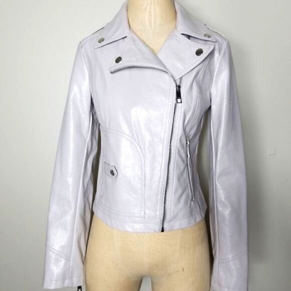 Guess L Faux Leather Snake Embossed Moto J… - Picture 4 of 12